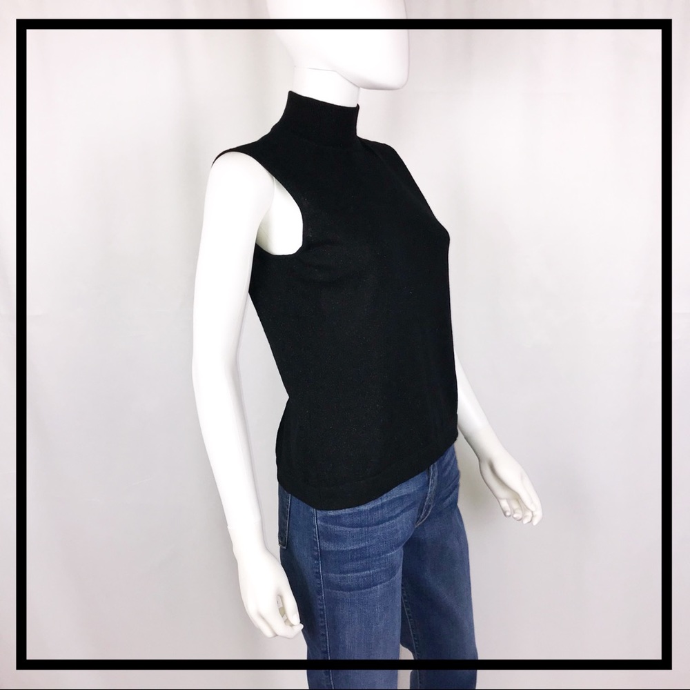 JONES NY Sleeveless, Black w Gold Shimmer TrtlNck - Picture 5 of 6